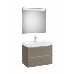   Komplett bútor, Roca Ona A851707511 Unik mosdó+mosdószekrény tükörrel, sötét szil