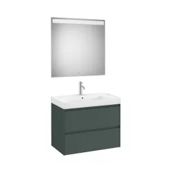   Komplett bútor, Roca Ona A851707513 Unik mosdó+mosdószekrény tükörrel, matt zöld