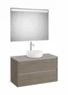 Komplett bútor, Roca Ona A851718511 mosdószekrény Pack ráültethető mosdóhoz, tükörrel, sötét szil
