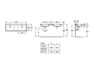 Mosdó, Roca The Gap A3270MU000 1400 x 460 mm-es dupla fali mosdó