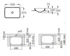 Mosdó, Roca Inspira A327534000 Square pultba építhető mosdó 550 mm