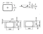 Mosdó, Roca Inspira A327534000 Square pultba építhető mosdó 550 mm