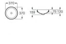 Mosdó, Roca Inspira A32752R000 Round pultba félig besüllyesztett mosdó 370×120