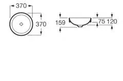Mosdó, Roca Inspira A32752R000 Round pultba félig besüllyesztett mosdó 370×120