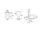 WC, Roca Debba A34299P000 Round Rimless monoblokkos WC Vario lefolyóval