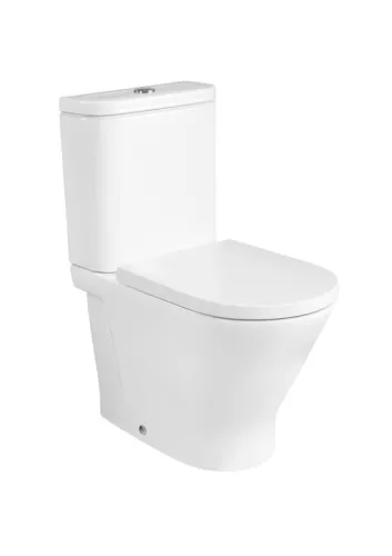 WC, Roca The Gap A3420N7000 Round Rimless falhoz illeszkedő, kompakt monoblokkos-wc