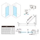 Walk-in, Sapho Esca Chrome ES1010-01 Walk-in, falra szerelhető, transzparent üveg, 100 cm