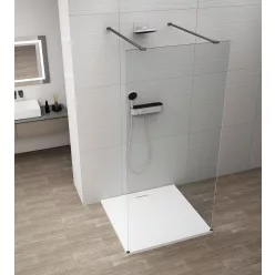   Walk-in, Sapho Esca Black Matt ES1010-06 Walk-in szabadonálló, transzparent üveg, 100 cm
