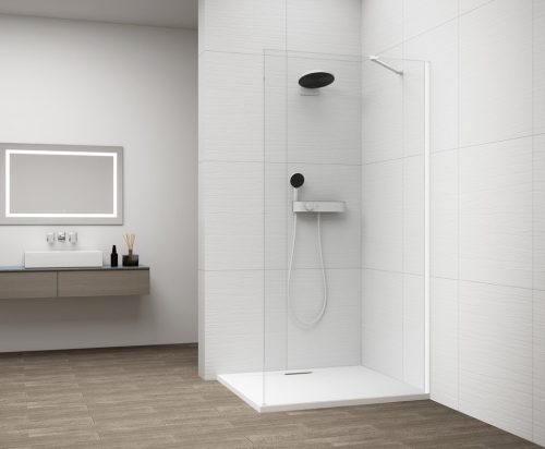 Walk-in, Sapho Esca White Matt ES1011-03 Walk-in, falra szerelhető, transzparent üveg, 110 cm