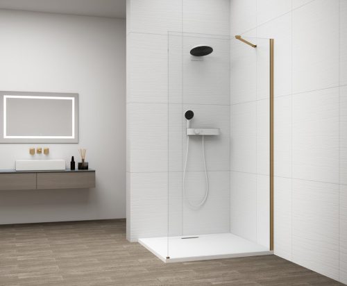 Walk-in, Sapho Esca Gold Matt ES1013-04 Walk-in, falra szerelhető, transzparent üveg, 130 cm