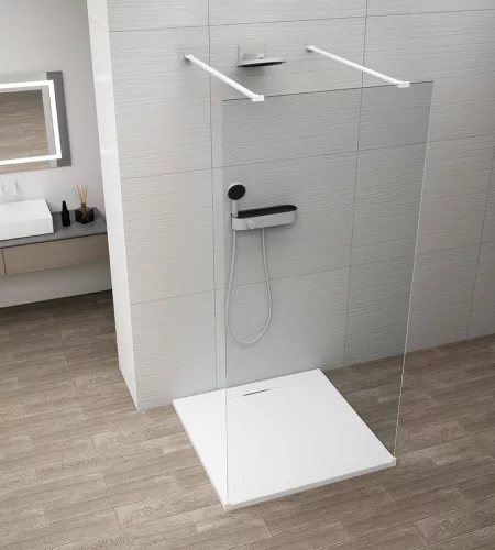Walk-in, Sapho Esca White Matt ES1013-07 Walk-in, szabadonálló, transzparent üveg, 130 cm