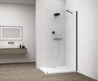 Walk-in, Sapho Esca Black Matt ES1014-02 Walk-in, falra szerelhető, transzparent üveg, 140 cm