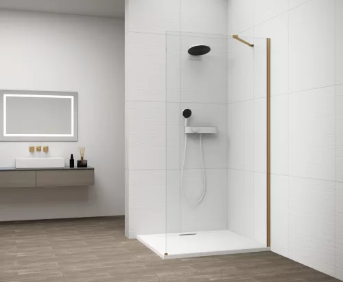 Walk-in, Sapho Esca Gold Matt ES1014-04 Walk-in, falra szerelhető, transzparent üveg, 140 cm
