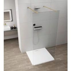   Walk-in, Sapho Esca Gold Matt ES1014-08 Walk-in, szabadonálló, transzparent üveg, 140 cm
