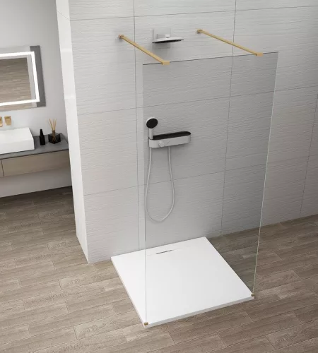Walk-in, Sapho Esca Gold Matt ES1014-08 Walk-in, szabadonálló, transzparent üveg, 140 cm