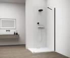 Walk-in, Sapho Esca Black Matt ES1015-02 Walk-in, falra szerelhető, transzparent üveg, 150 cm