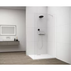   Walk-in, Sapho Esca White Matt ES1080-03 Walk-in, falra szerelhető, transzparent üveg, 80 cm