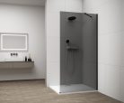 Walk-in, Sapho Esca Black Matt ES1213-02 Walk-in, falra szerelhető, füst üveg, 130 cm