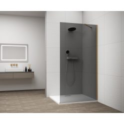   Walk-in, Sapho Esca Gold Matt ES1213-04 Walk-in, falra szerelhető, füst üveg, 130 cm