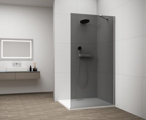 Walk-in, Sapho Esca Chrome ES1214-01 Walk-in, falra szerelhető, füst üveg, 140 cm
