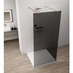   Walk-in, Sapho Esca Gold Matt ES1214-08 Walk-in, szabadonálló, füst üveg, 140 cm