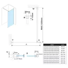 Walk-in, Sapho Esca Chrome ES1215-01 Walk-in, falra szerelhető, füst üveg, 150 cm