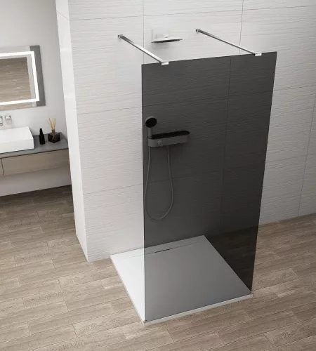 Walk-in, Sapho Esca Chrome ES1215-05 Walk-in, szabadonálló, füst üveg, 150 cm