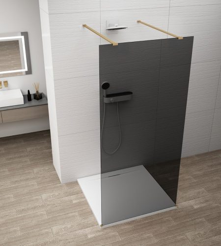 Walk-in, Sapho Esca Gold Matt ES1215-08 Walk-in, szabadonálló, füst üveg, 150 cm