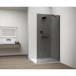   Walk-in, Sapho Esca Black Matt ES1280-02 Walk-in, falra szerelhető, füst üveg, 80 cm