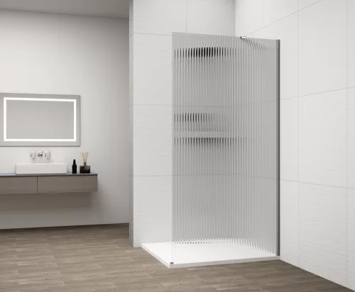 Walk-in, Sapho Esca Chrome ES1310-01 Walk-in zuhanyfal, falra szerelhető, flutes üveg, 100 cm