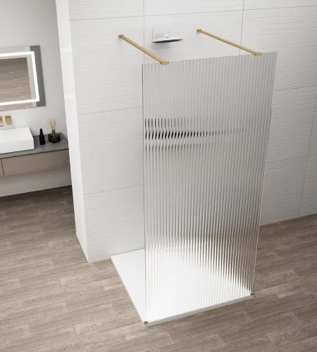 Walk-in, Sapho Esca Gold Matt ES1310-08 Walk-in, szabadonálló, flutes üveg, 100 cm