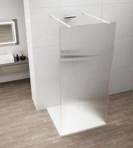Walk-in, Sapho Esca White Matt ES1311-07 Walk-in, szabadonálló, flutes üveg, 110 cm