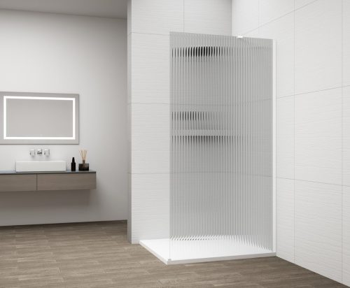 Walk-in, Sapho Esca White Matt ES1313-03 Walk-in, falra szerelhető, flutes üveg, 130 cm