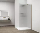 Walk-in, Sapho Esca Gold Matt ES1313-04 Walk-in, falra szerelhető, flutes üveg, 130 cm