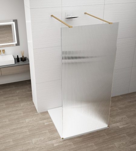 Walk-in, Sapho Esca Gold Matt ES1313-08 Walk-in, szabadonálló, flutes üveg, 130 cm
