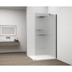   Walk-in, Sapho Esca Black Matt ES1315-02 Walk-in, falra szerelhető, flutes üveg, 150 cm