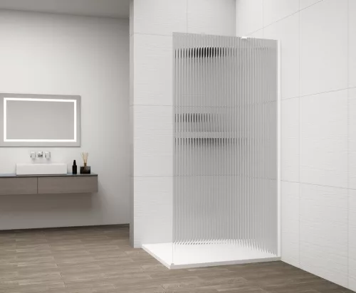 Walk-in, Sapho Esca White Matt ES1370-03 Walk-in, falra szerelhető, flutes üveg, 70 cm