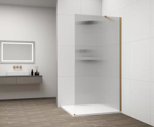 Walk-in, Sapho Esca Gold Matt ES1380-04 Walk-in, falra szerelhető, flutes üveg, 80 cm