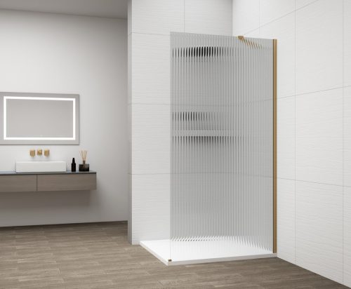 Walk-in, Sapho Esca Gold Matt ES1390-04 Walk-in, falra szerelhető, flutes üveg, 90 cm