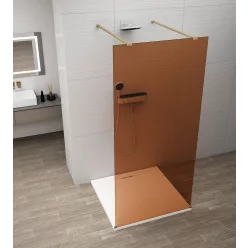   Walk-in, Sapho Esca Gold Matt ES1512-08 Walk-in, szabadonálló, barna üveg, 120 cm
