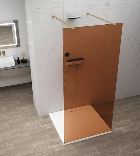 Walk-in, Sapho Esca Gold Matt ES1512-08 Walk-in, szabadonálló, barna üveg, 120 cm