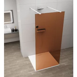   Walk-in, Sapho Esca White Matt ES1514-07 Walk-in, szabadonálló, barna üveg, 140 cm