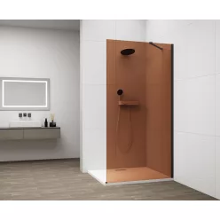   Walk-in, Sapho Esca Black Matt ES1570-02 Walk-in, falra szerelhető, barna üveg, 70 cm