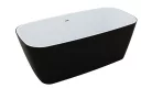 Kád, M-Acryl Jasmine szabadonálló kád 151x72 cm, fekete/fehér