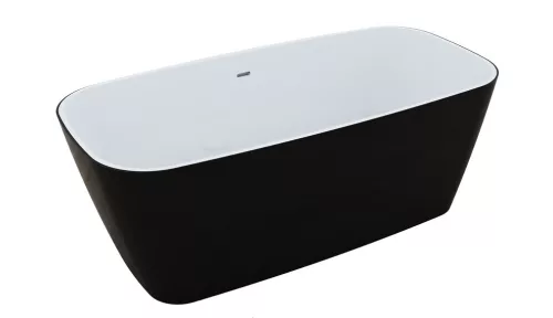 Kád, M-Acryl Jasmine szabadonálló kád 151x72 cm, fekete/fehér