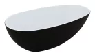 Kád, M-Acryl Vanilla szabadonálló kád 168x86 cm, fekete/fehér