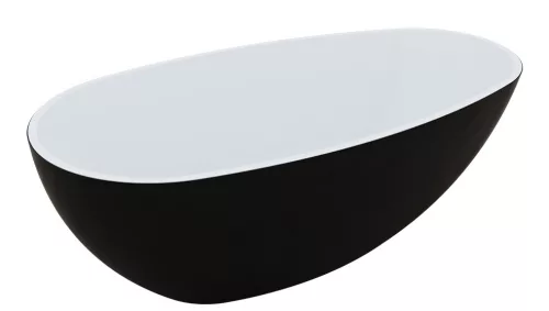 Kád, M-Acryl Vanilla szabadonálló kád 168x86 cm, fekete/fehér