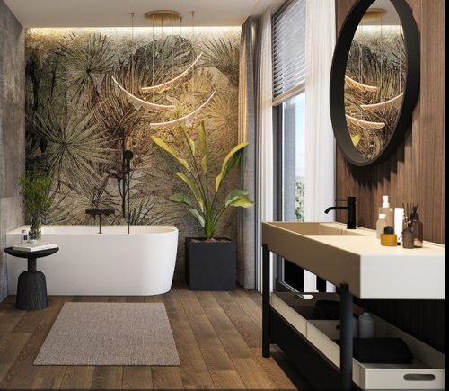 Kád, M-Acryl Harmony kád 159x84 cm, fehér, jobbos, króm takaróval