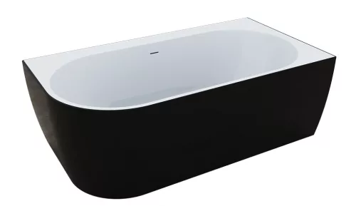 Kád, M-Acryl Harmony kád 159x84 cm, fekete/fehér, jobbos