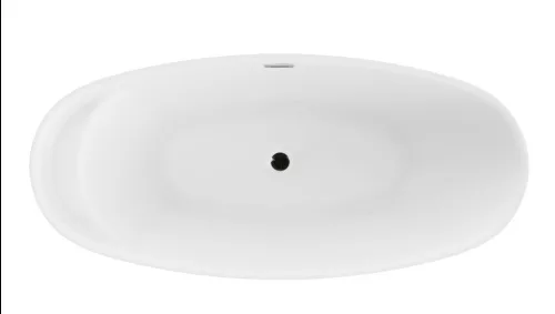 Kád, M-Acryl Zen szabadon álló kád 165x75 cm matt fekete/fehér